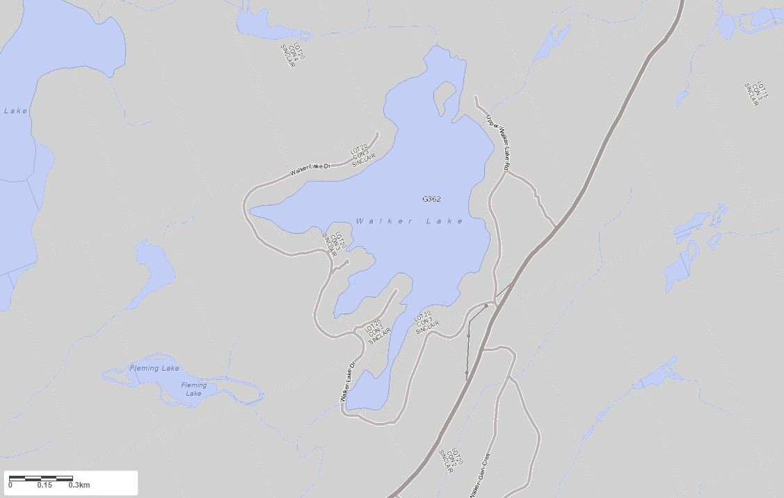 Crown Land Map of Walker Lake in Municipality of Lake of Bays and the District of Muskoka